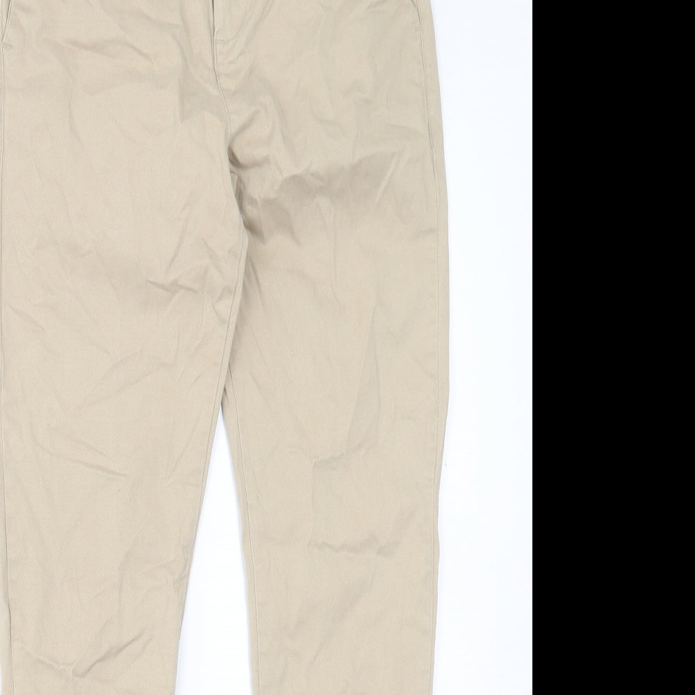 NEXT Boys Beige Cotton Chino Trousers Size 14 Years Regular Button