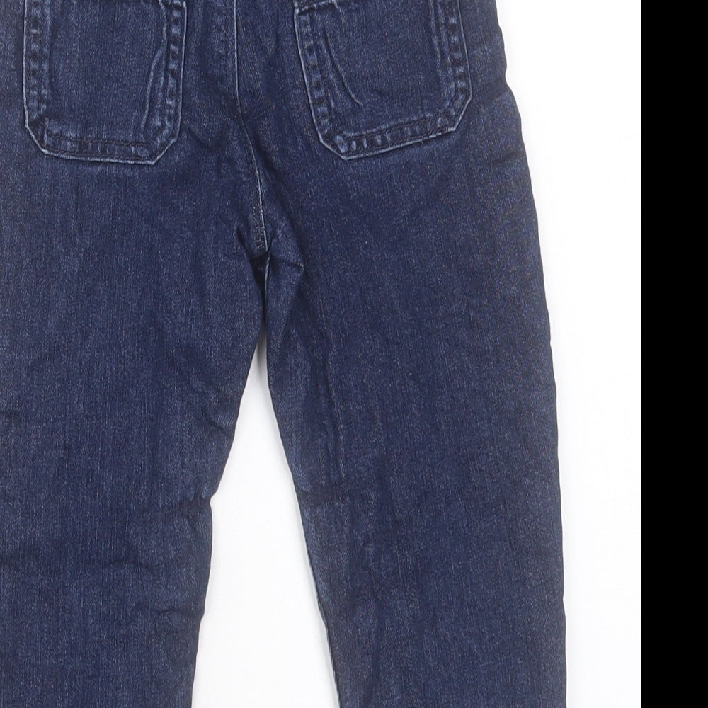 George Boys Blue Cotton Straight Jeans Size 3-4 Years Regular Drawstring