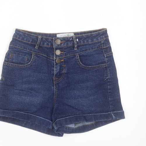 New Look Girls Blue Cotton Boyfriend Shorts Size 12 Years Regular Buckle