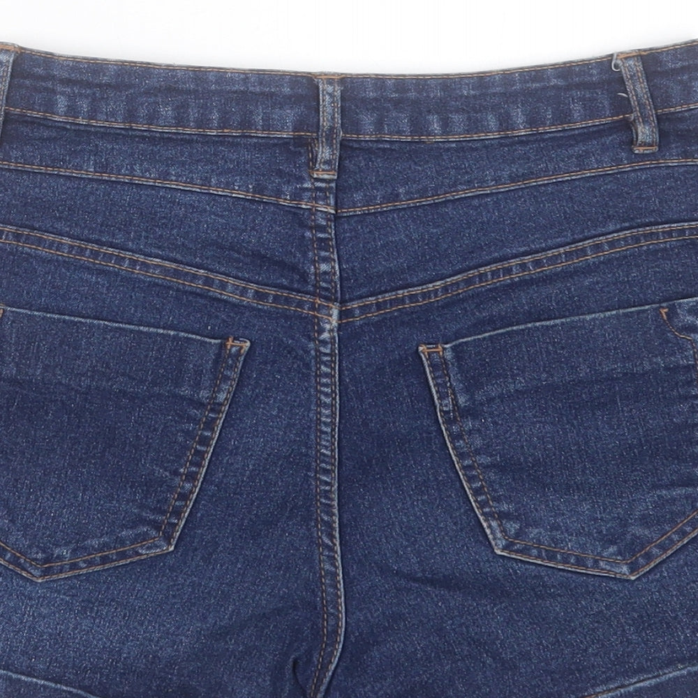 New Look Girls Blue Cotton Boyfriend Shorts Size 12 Years Regular Buckle