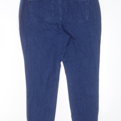 Marks and Spencer Womens Blue Cotton Cropped Jeans Size 16 L26 in Regular Button