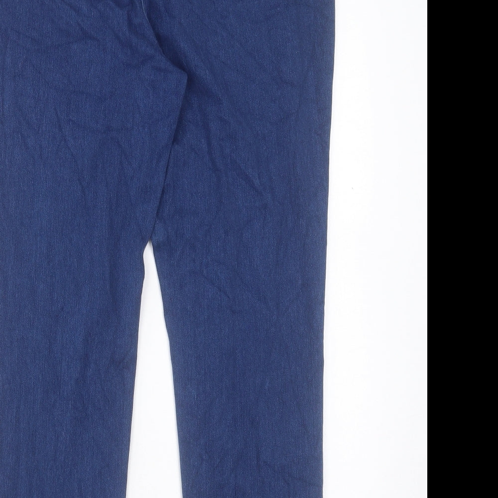 Marks and Spencer Womens Blue Cotton Cropped Jeans Size 16 L26 in Regular Button