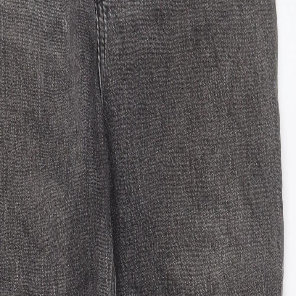 H&M Womens Black Cotton Straight Jeans Size 10 L27 in Regular Button