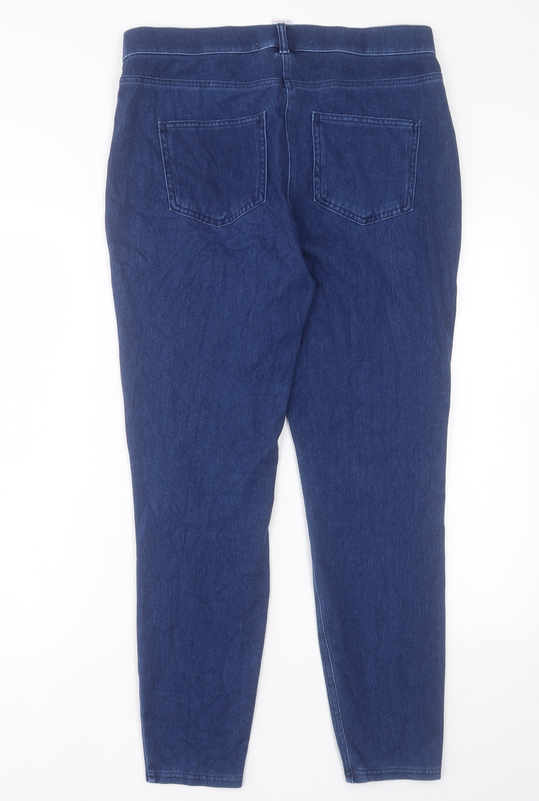 NEXT Womens Blue Cotton Skinny Jeans Size 16 L28 in Regular Button