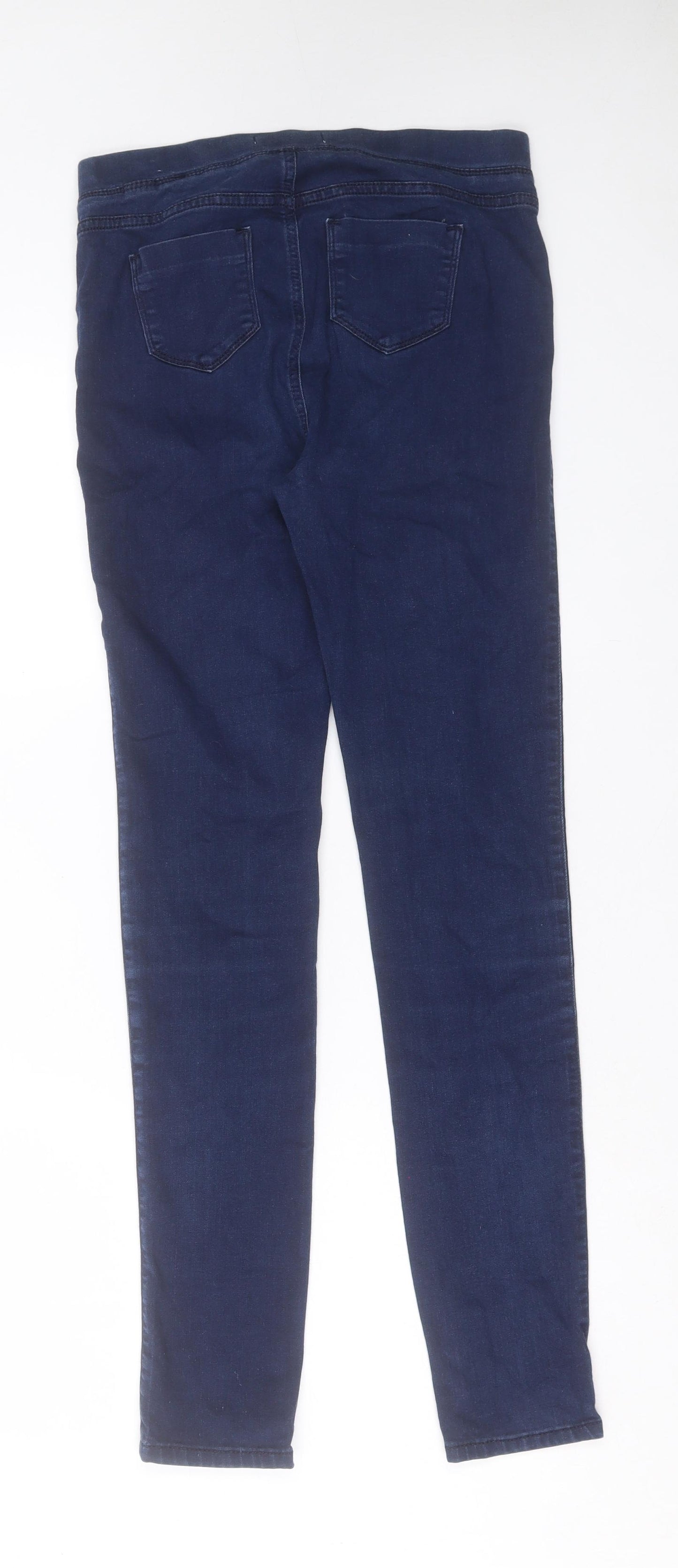 Marks and Spencer Womens Blue Cotton Jegging Trousers Size 10 L30 in Regular