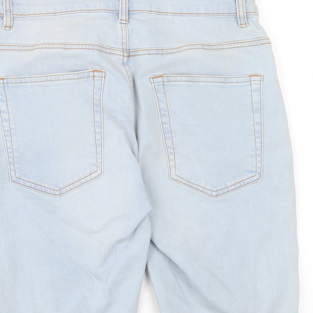 NEXT Mens Blue Cotton Bermuda Shorts Size 30 in L10 in Regular Button