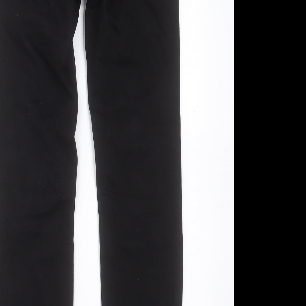 NEXT Womens Black Cotton Straight Jeans Size 8 L28 in Slim Button
