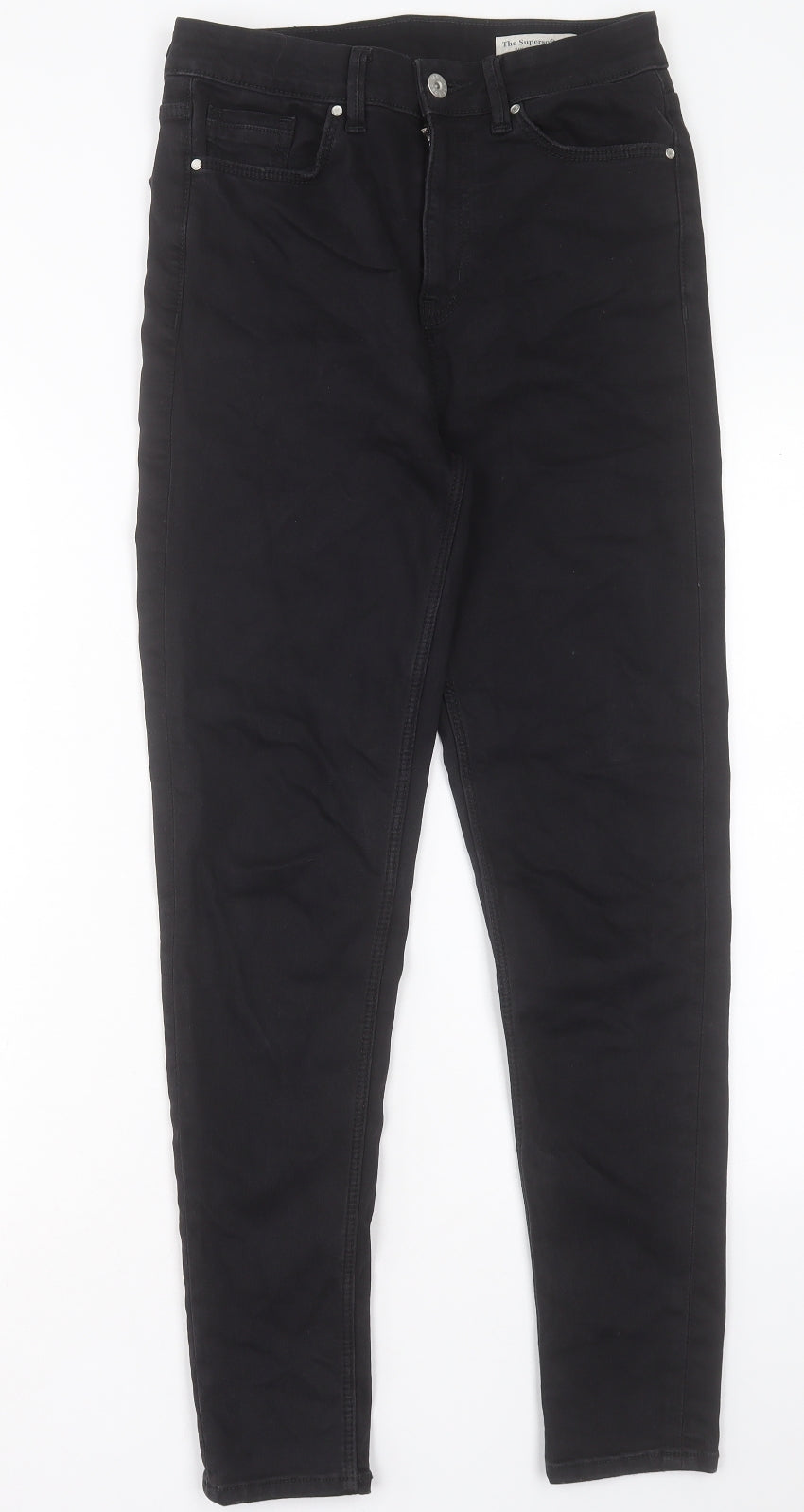 Marks and Spencer Womens Black Cotton Skinny Jeans Size 10 L29 in Regular Button