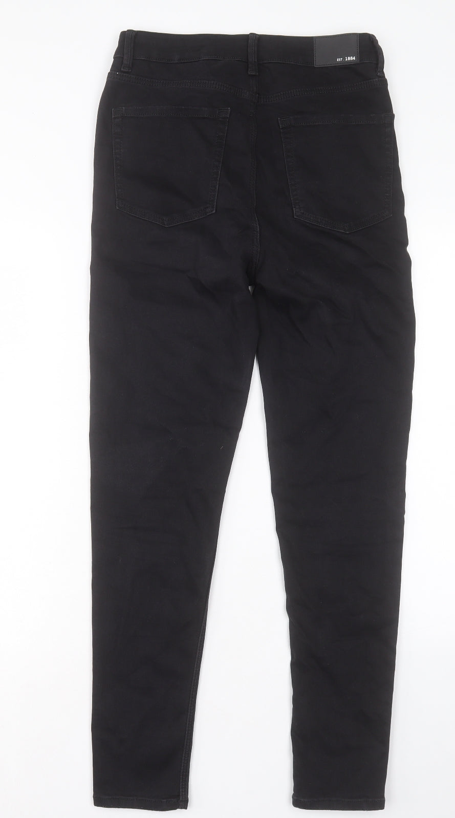 Marks and Spencer Womens Black Cotton Skinny Jeans Size 10 L29 in Regular Button