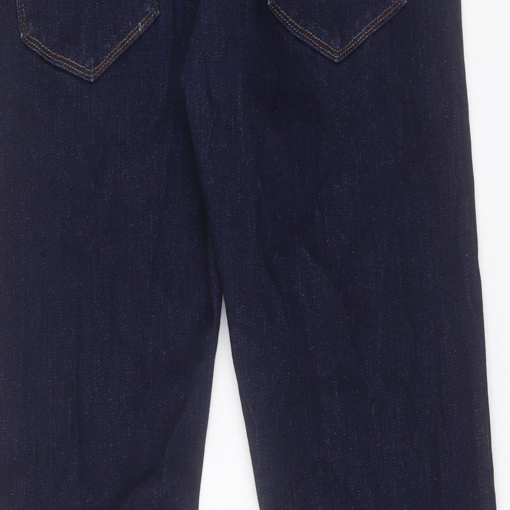 Marks and Spencer Mens Blue Cotton Straight Jeans Size 36 in L29 in Regular Button