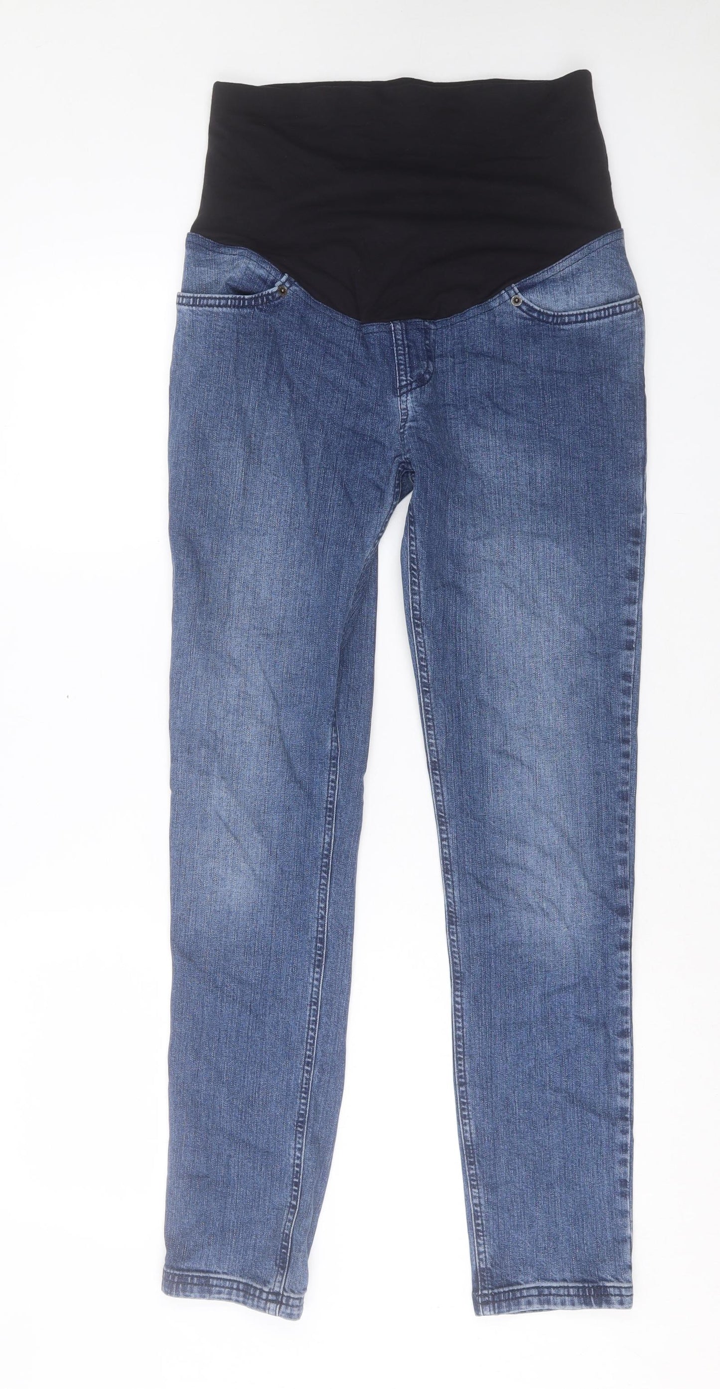 JoJo Maman Bébé Womens Blue Cotton Skinny Jeans Size 10 L29 in Regular