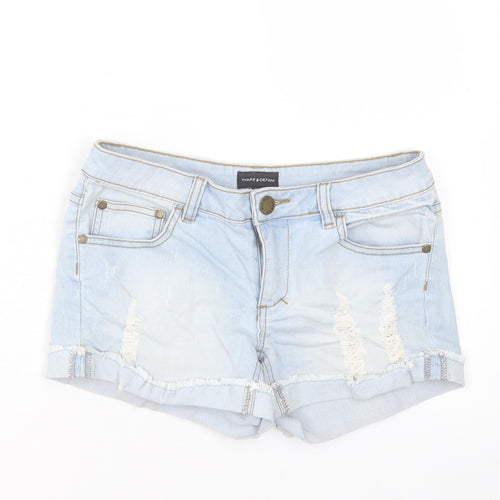 WareDenim Womens Blue Cotton Boyfriend Shorts Size 8 L3 in Regular Button