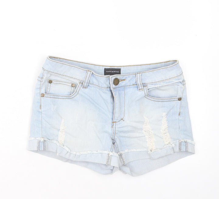 WareDenim Womens Blue Cotton Boyfriend Shorts Size 8 L3 in Regular Button