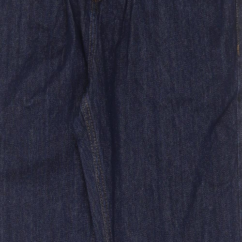 Marks and Spencer Mens Blue Cotton Straight Jeans Size 36 in L29 in Regular Button