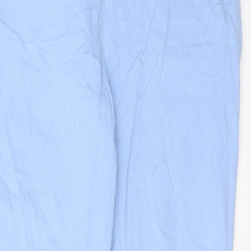 Reiss Womens Blue Cotton Trousers Size 12 L29 in Regular Hook & Eye
