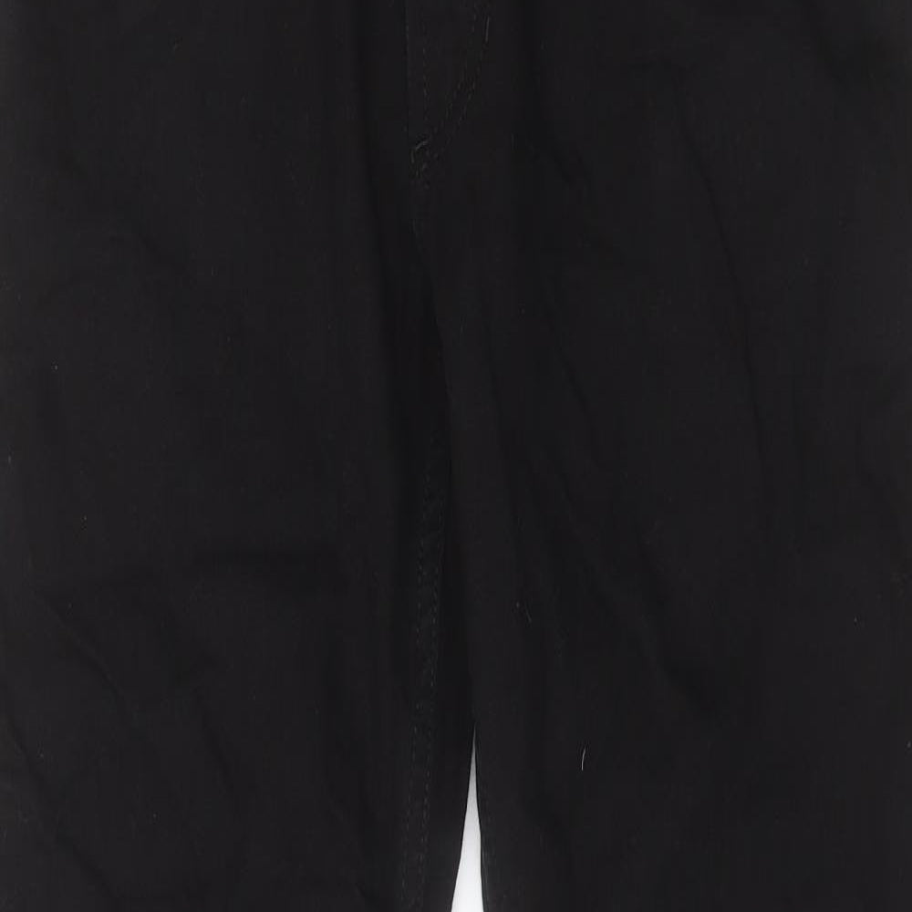 Marks and Spencer Mens Black Cotton Straight Jeans Size 32 in L31 in Regular Button