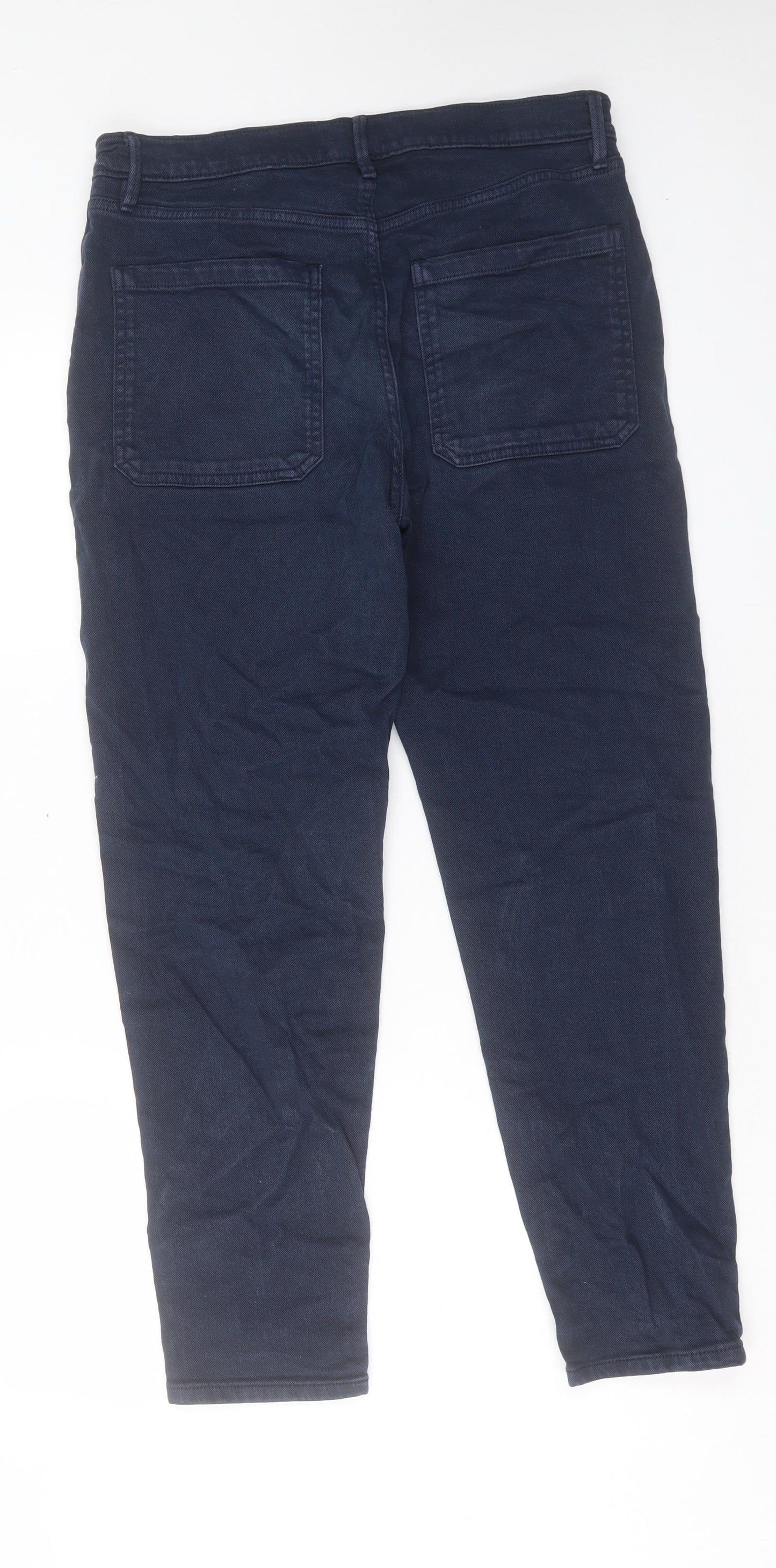 Marks and Spencer Mens Blue Cotton Tapered Jeans Size 30 in L29 in Regular Button - Short Leg