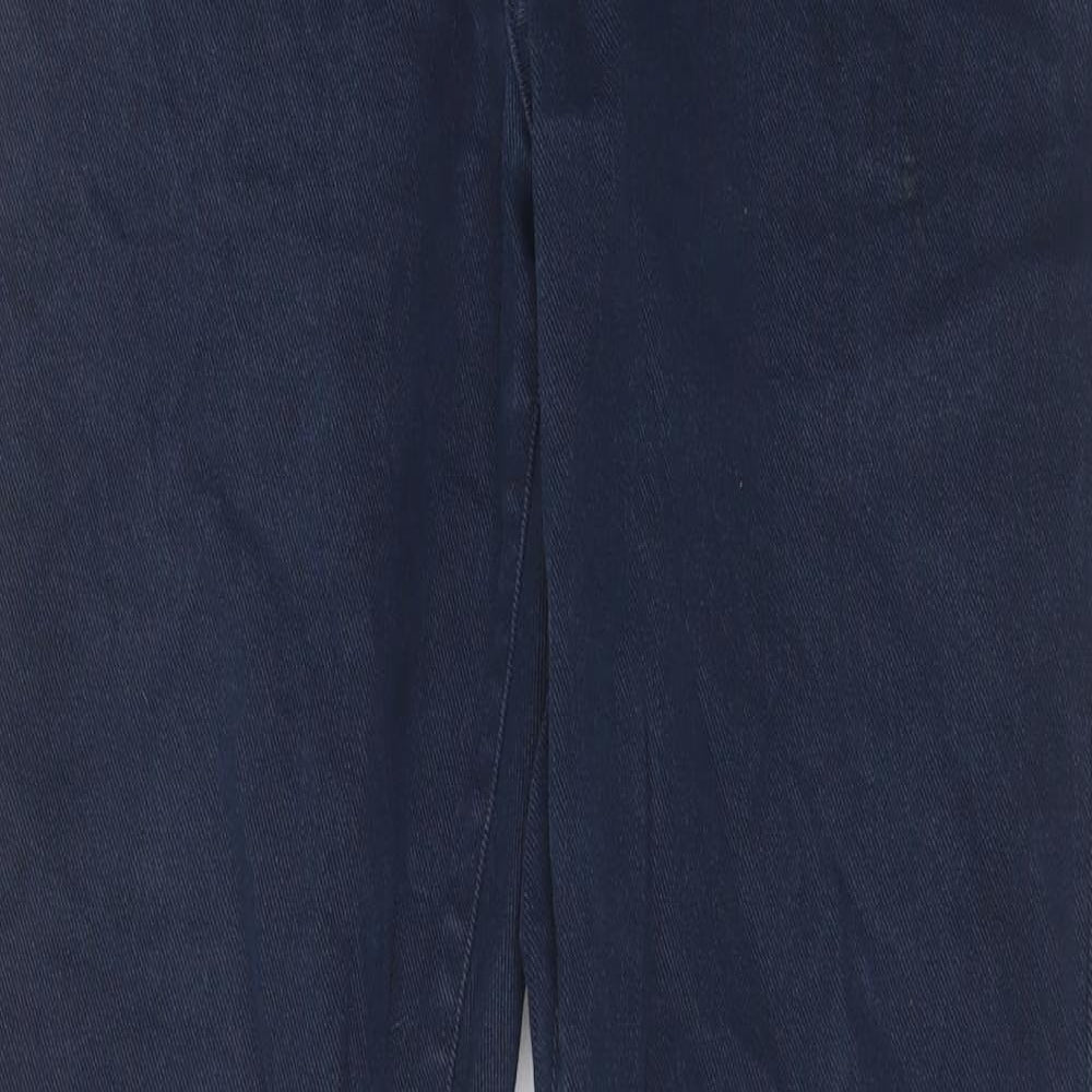 Marks and Spencer Mens Blue Cotton Tapered Jeans Size 30 in L29 in Regular Button - Short Leg