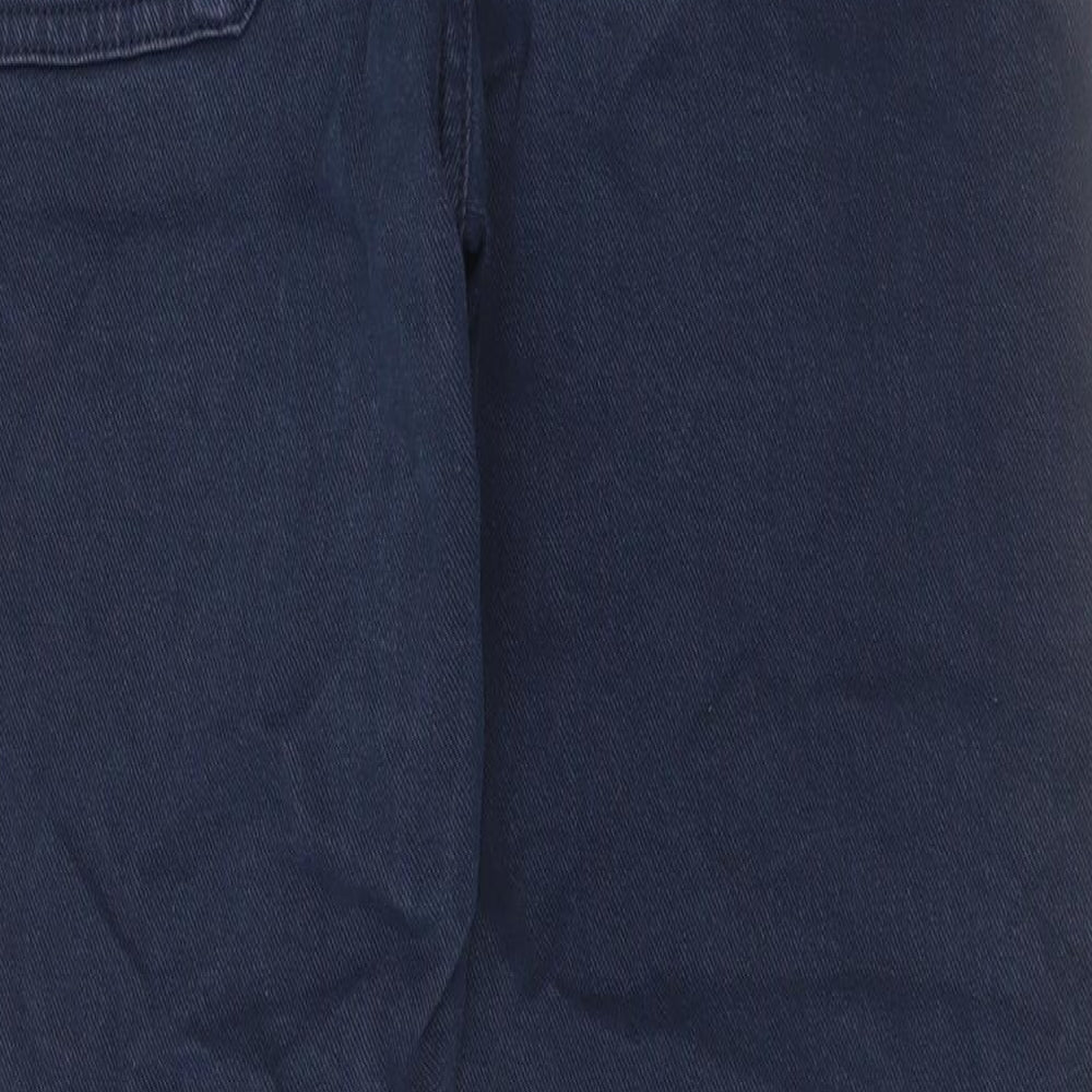 Marks and Spencer Mens Blue Cotton Tapered Jeans Size 30 in L29 in Regular Button - Short Leg