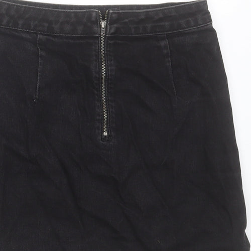 Topshop Womens Blue Cotton A-Line Skirt Size 26 in Zip
