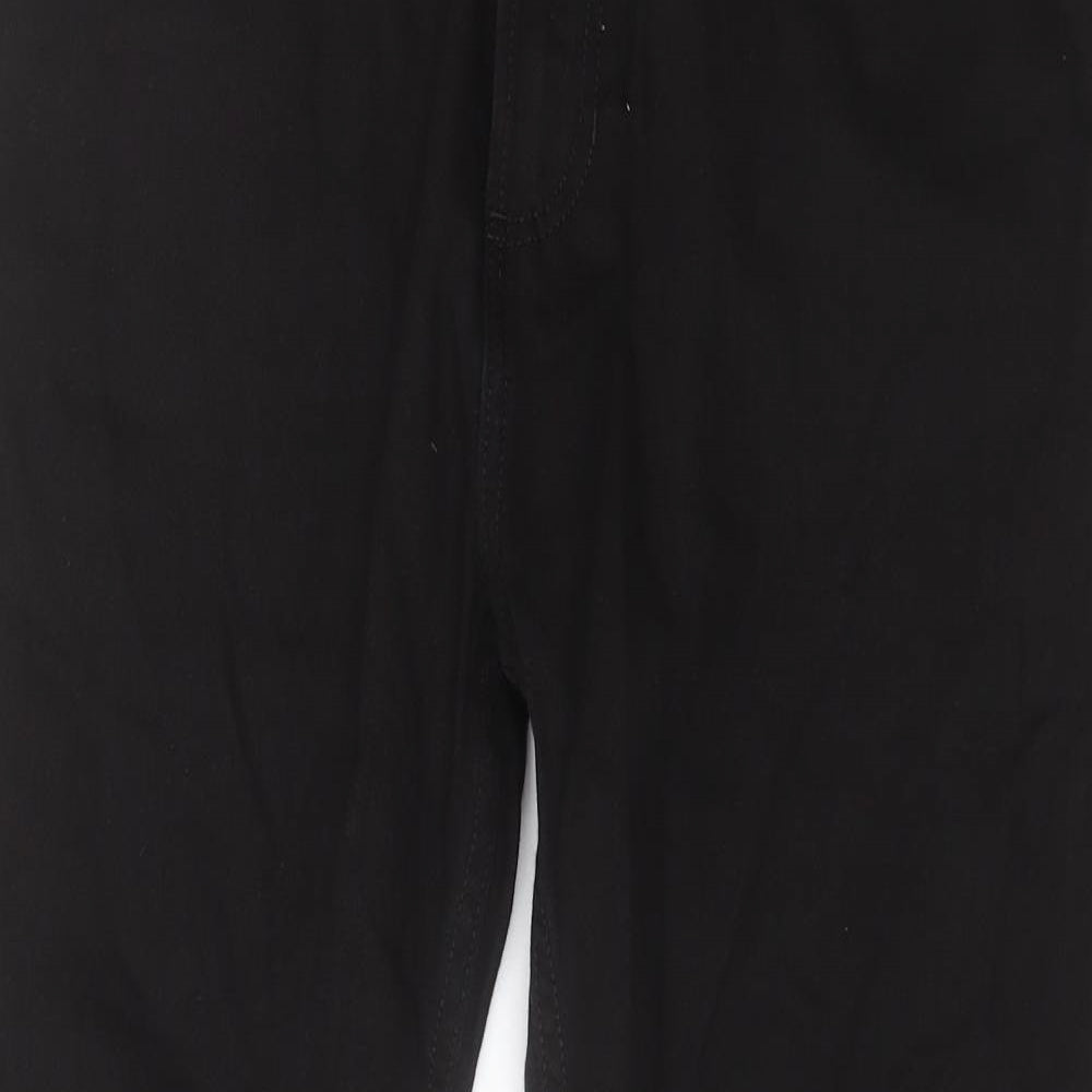 Marks and Spencer Mens Black Cotton Straight Jeans Size 34 in L29 in Regular Button - Short Leg