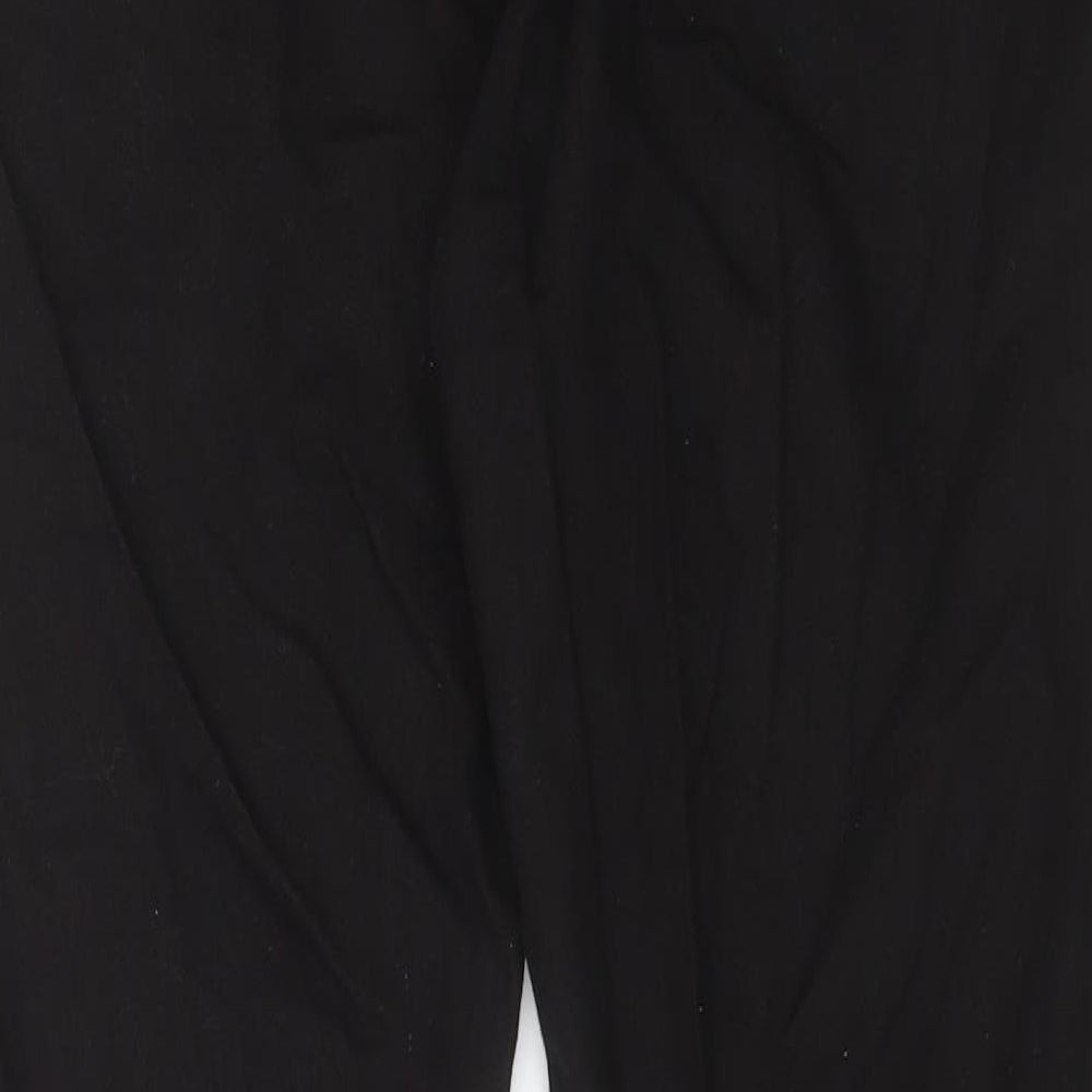 Marks and Spencer Mens Black Cotton Straight Jeans Size 34 in L29 in Regular Button - Short Leg