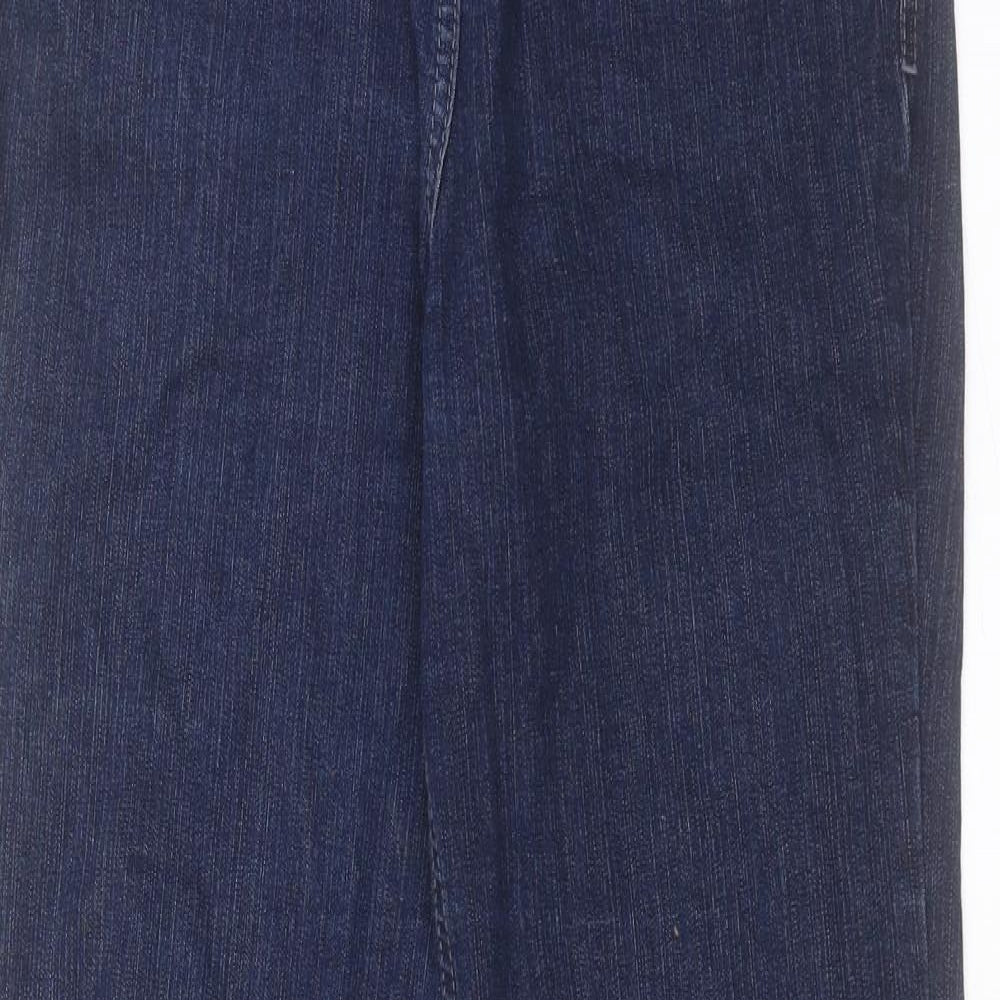 Marks and Spencer Womens Blue Cotton Bootcut Jeans Size 12 L32 in Regular Button