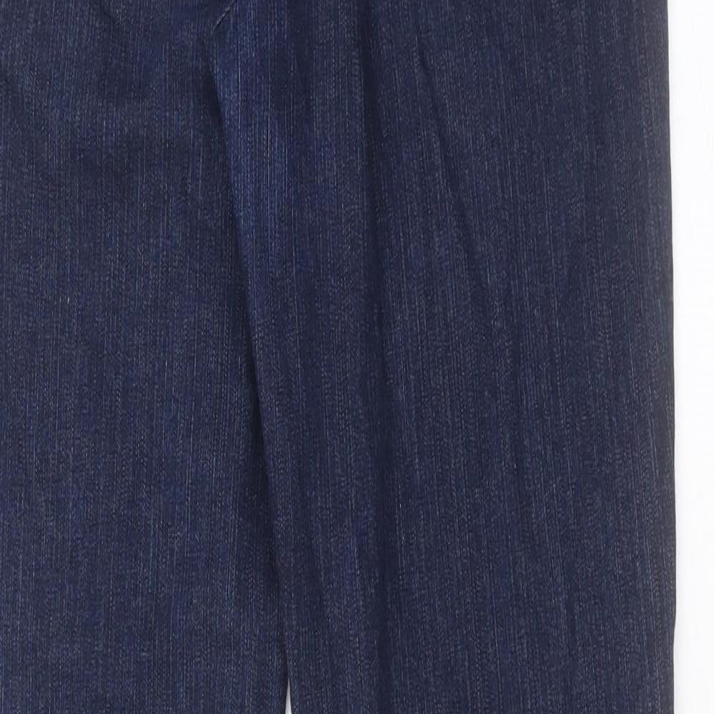 Marks and Spencer Womens Blue Cotton Bootcut Jeans Size 12 L32 in Regular Button