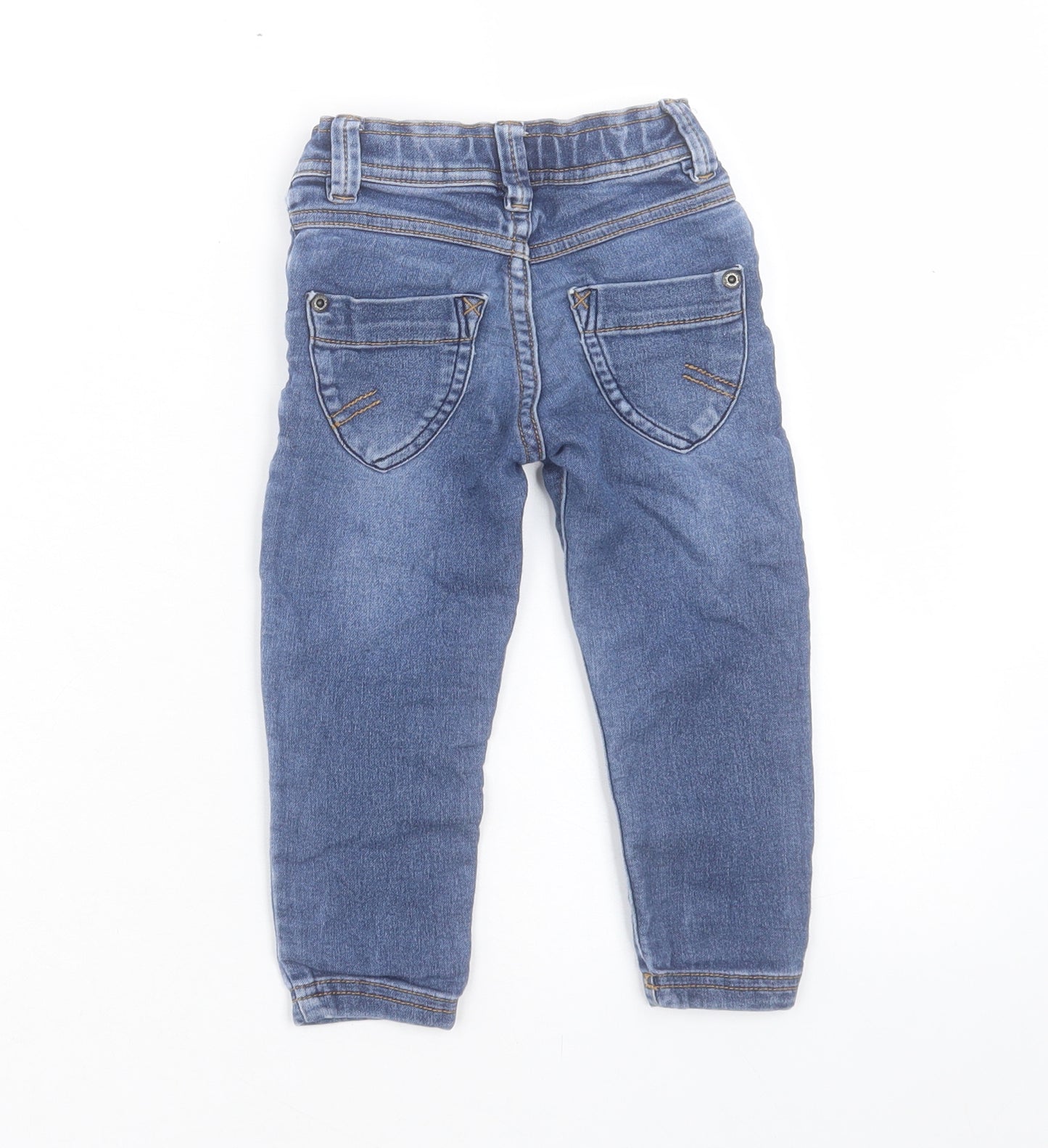 Blue Zoo Baby Blue Cotton Capri Trousers Size 18-24 Months Button
