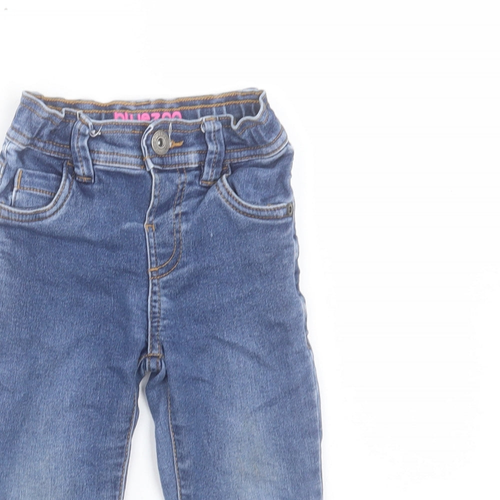 Blue Zoo Baby Blue Cotton Capri Trousers Size 18-24 Months Button