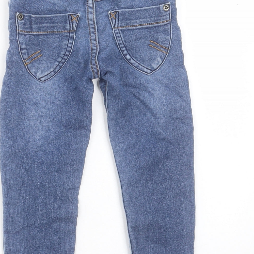 Blue Zoo Baby Blue Cotton Capri Trousers Size 18-24 Months Button