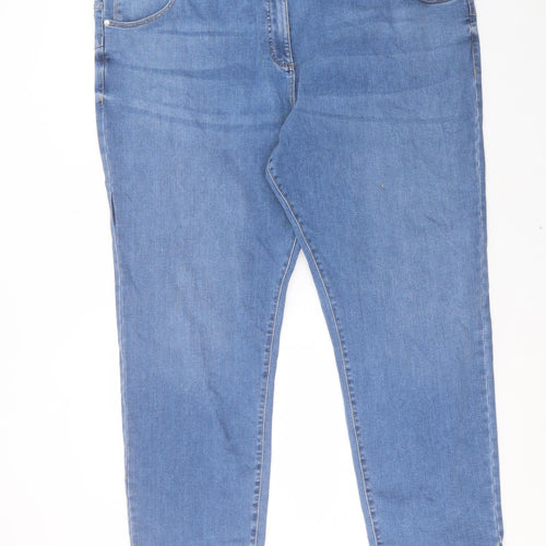 NEXT Womens Blue Cotton Straight Jeans Size 26 L30 in Regular Button