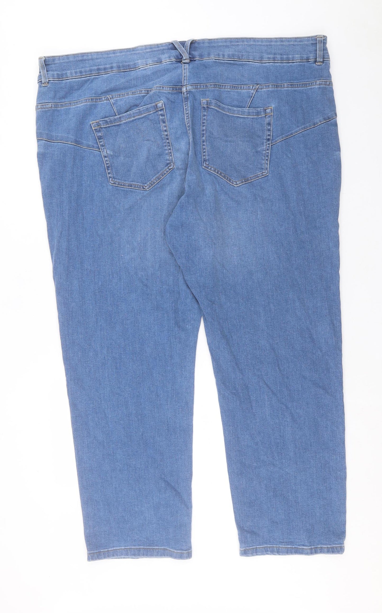NEXT Womens Blue Cotton Straight Jeans Size 26 L30 in Regular Button