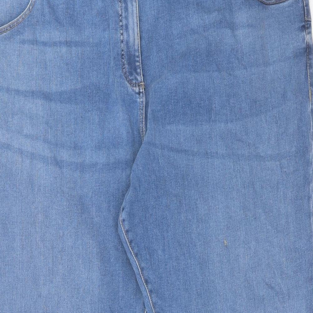 NEXT Womens Blue Cotton Straight Jeans Size 26 L30 in Regular Button
