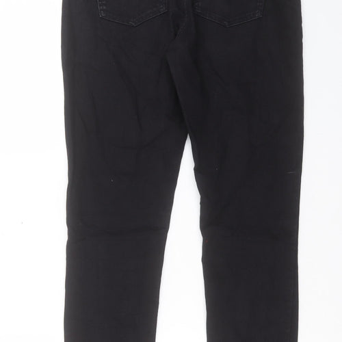 NEXT Womens Black Cotton Skinny Jeans Size 12 L31 in Regular Button