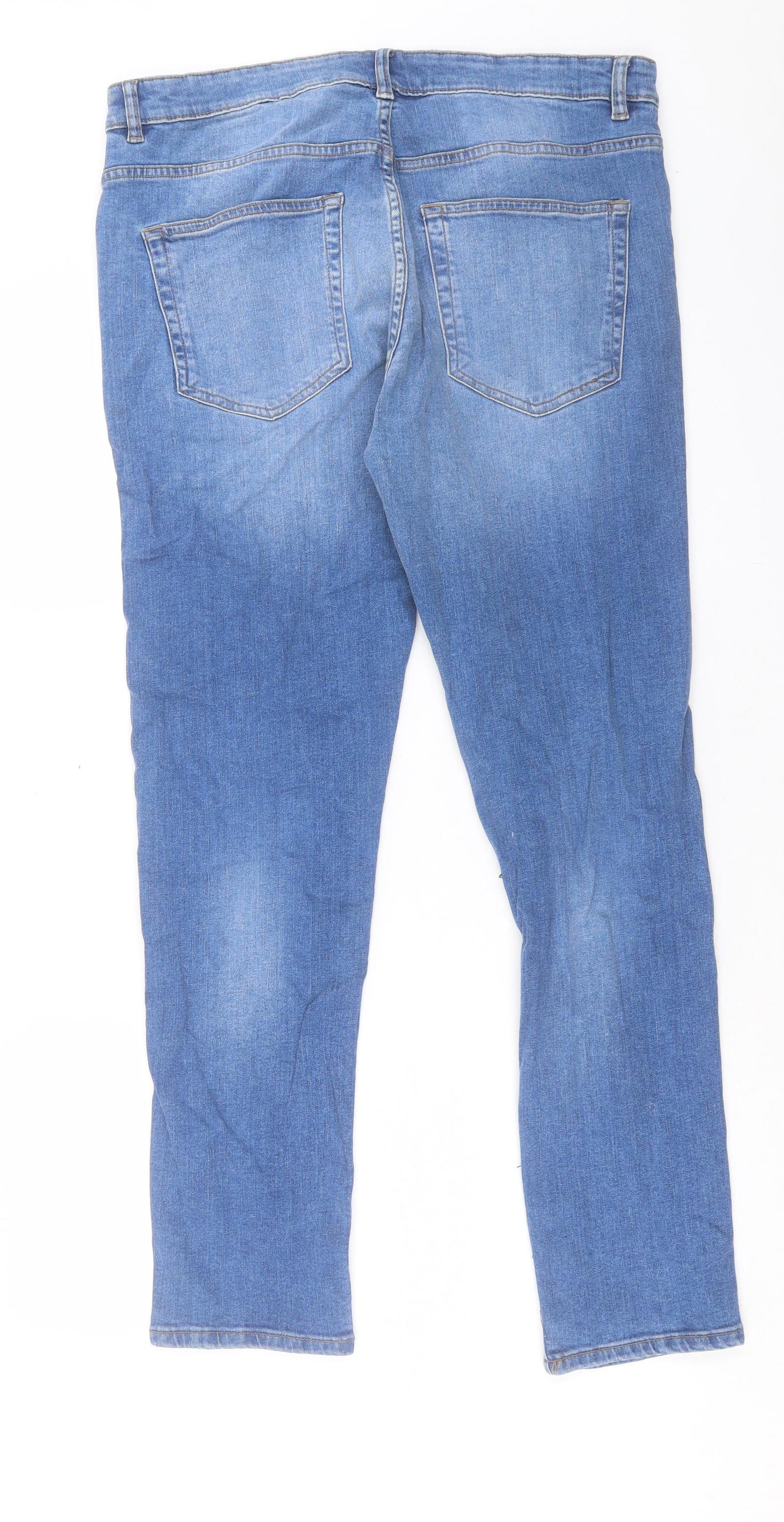 NEXT Mens Blue Cotton Skinny Jeans Size 34 in L31 in Regular Button