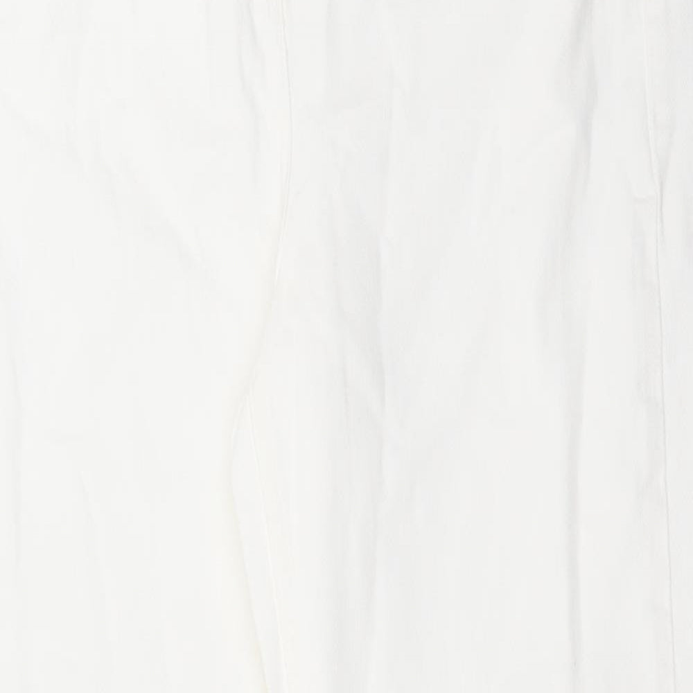 NEXT Womens White Cotton Mom Jeans Size 12 L32 in Regular Button