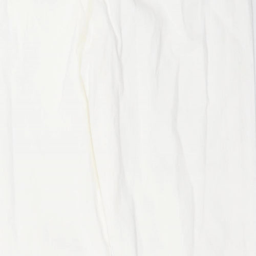 NEXT Womens White Cotton Mom Jeans Size 12 L32 in Regular Button