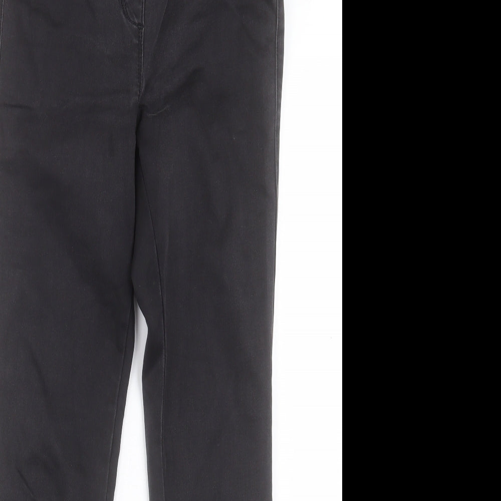 NEXT Womens Black Cotton Jegging Trousers Size 10 L29 in Regular
