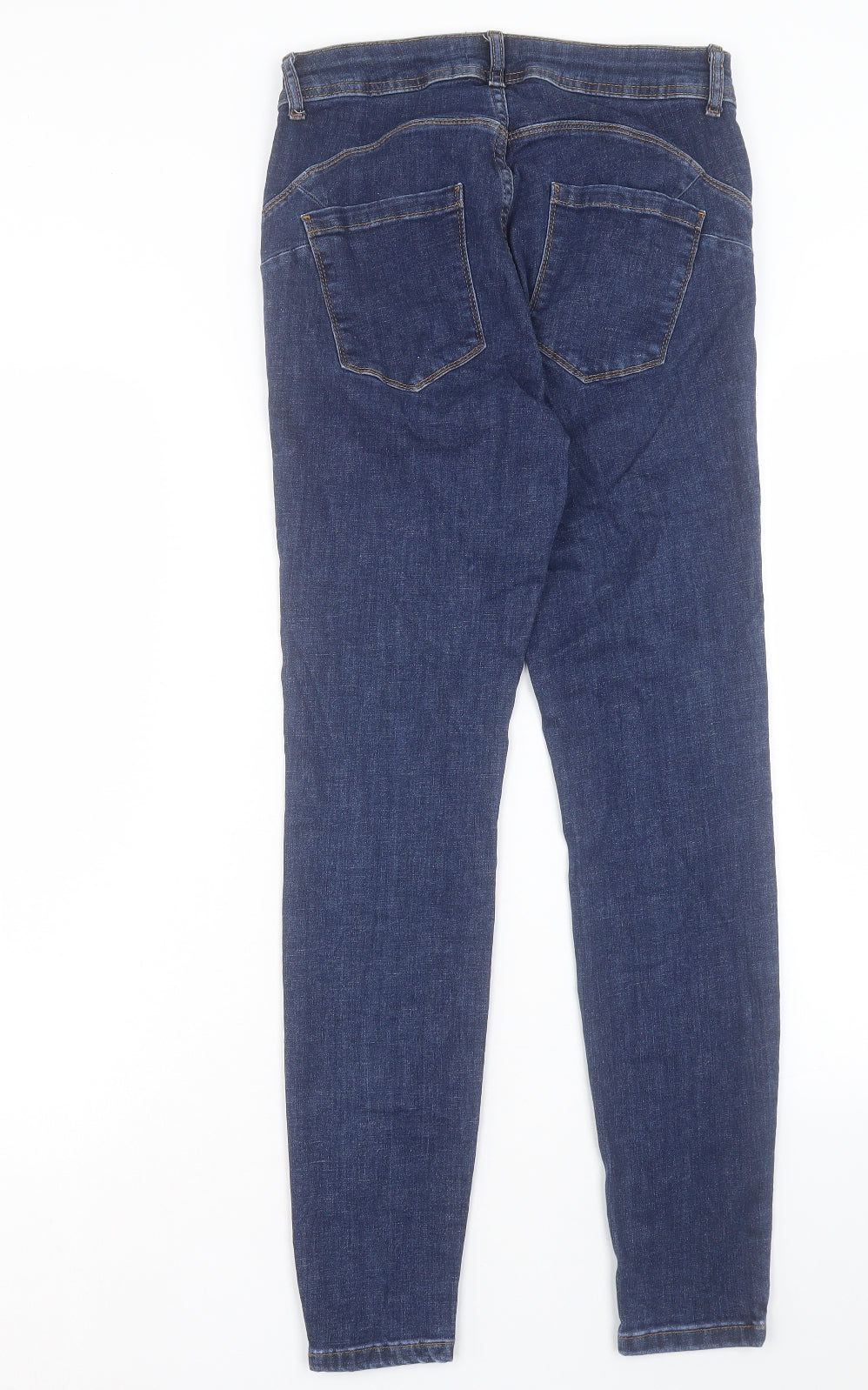Lipsy Womens Blue Cotton Skinny Jeans Size 12 L29 in Regular Button