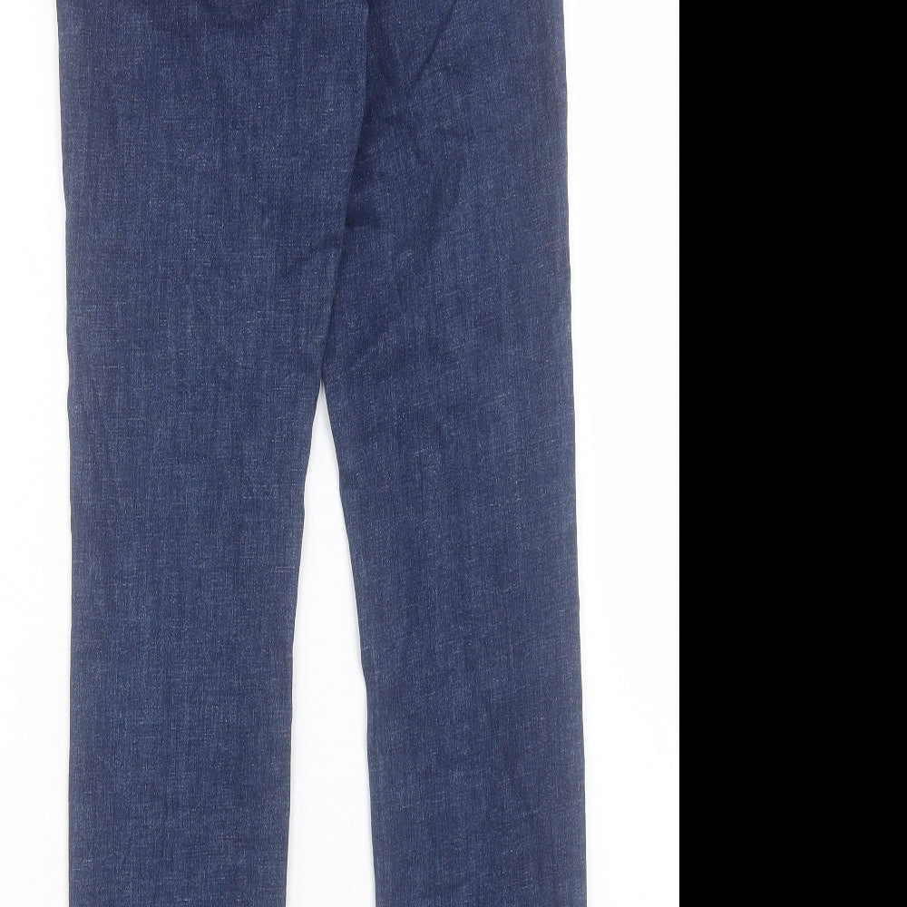 Lipsy Womens Blue Cotton Skinny Jeans Size 12 L29 in Regular Button