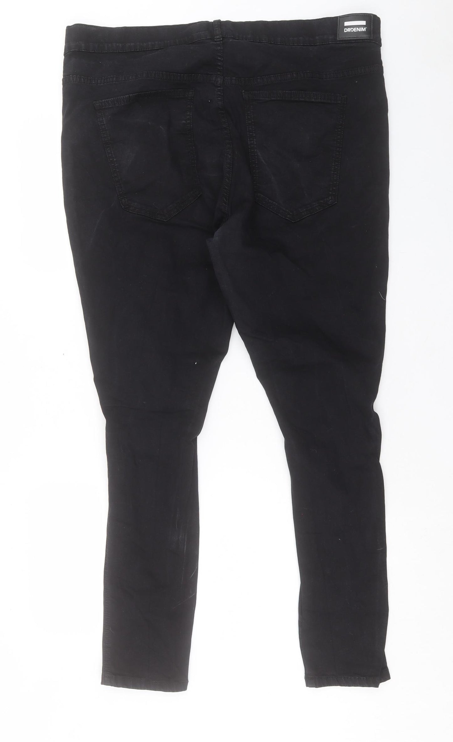 Dr. Denim Mens Black Cotton Skinny Jeans Size 42 in L30 in Regular Button