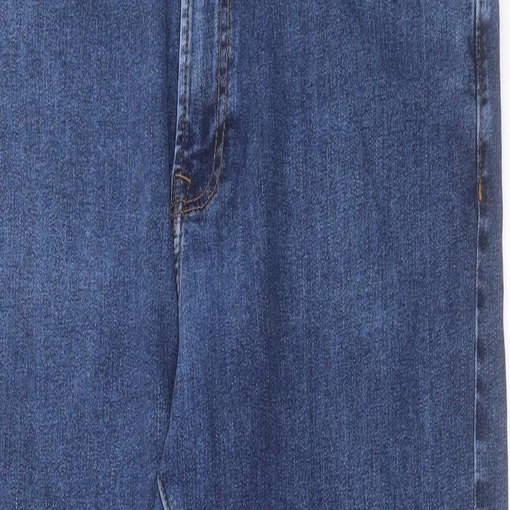 Marks and Spencer Mens Blue Cotton Straight Jeans Size 36 in L31 in Regular Button