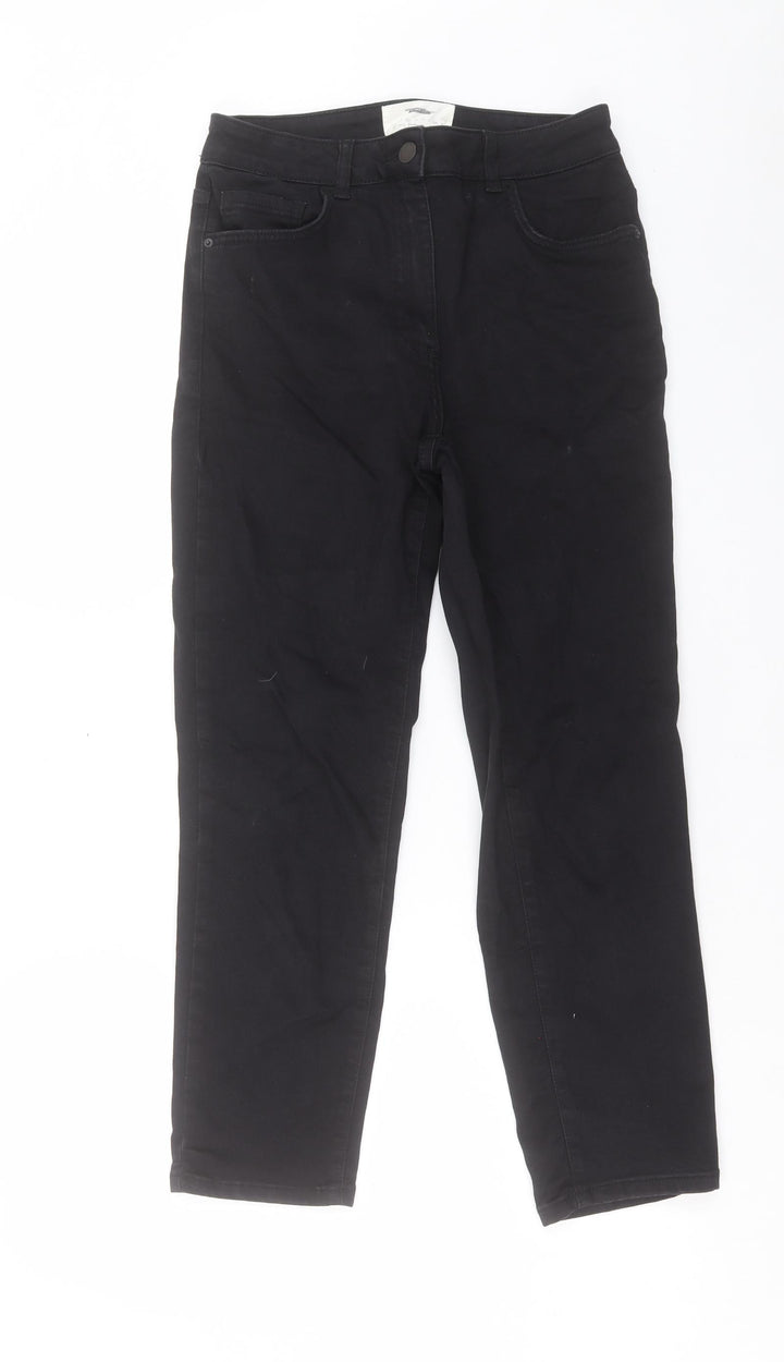 NEXT Womens Black Cotton Straight Jeans Size 30 in L26 in Regular Button