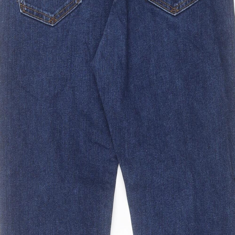 Marks and Spencer Mens Blue Cotton Straight Jeans Size 36 in L31 in Regular Button
