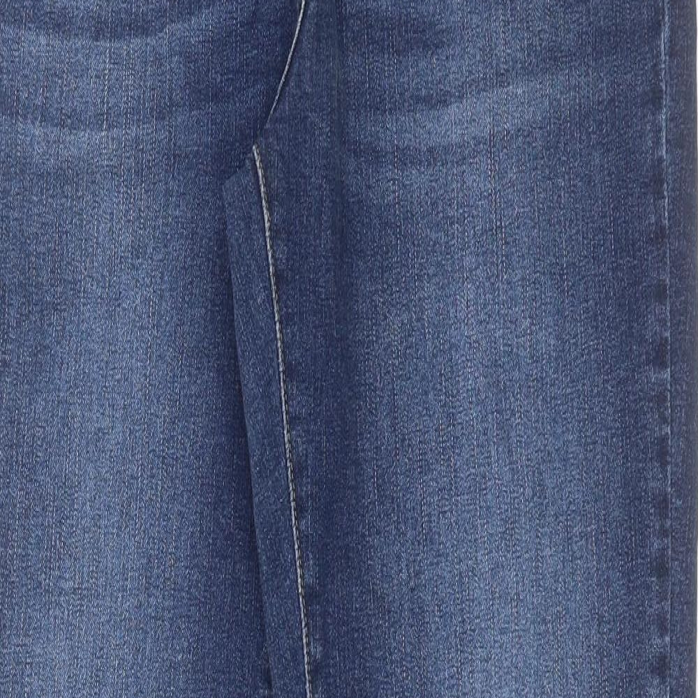 NEXT Womens Blue Cotton Skinny Jeans Size 12 L31 in Relaxed Button