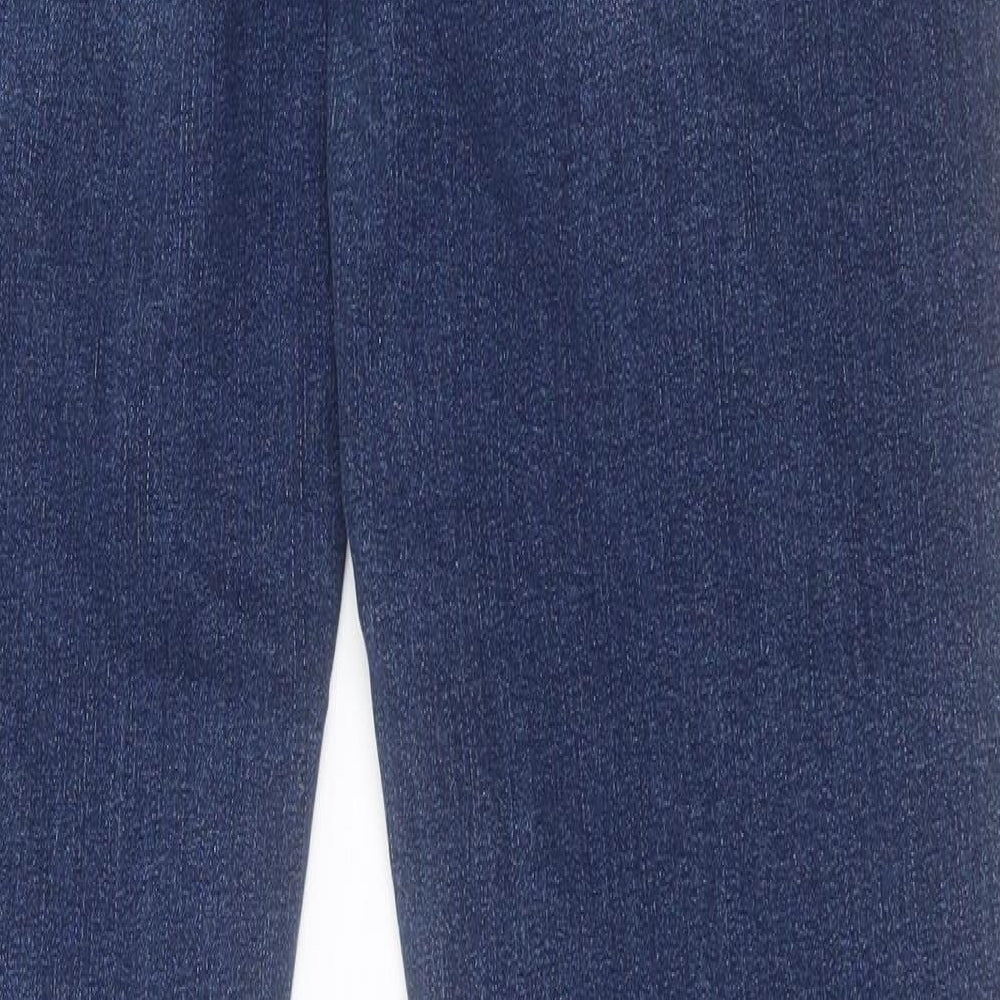 NEXT Womens Blue Cotton Skinny Jeans Size 12 L31 in Relaxed Button