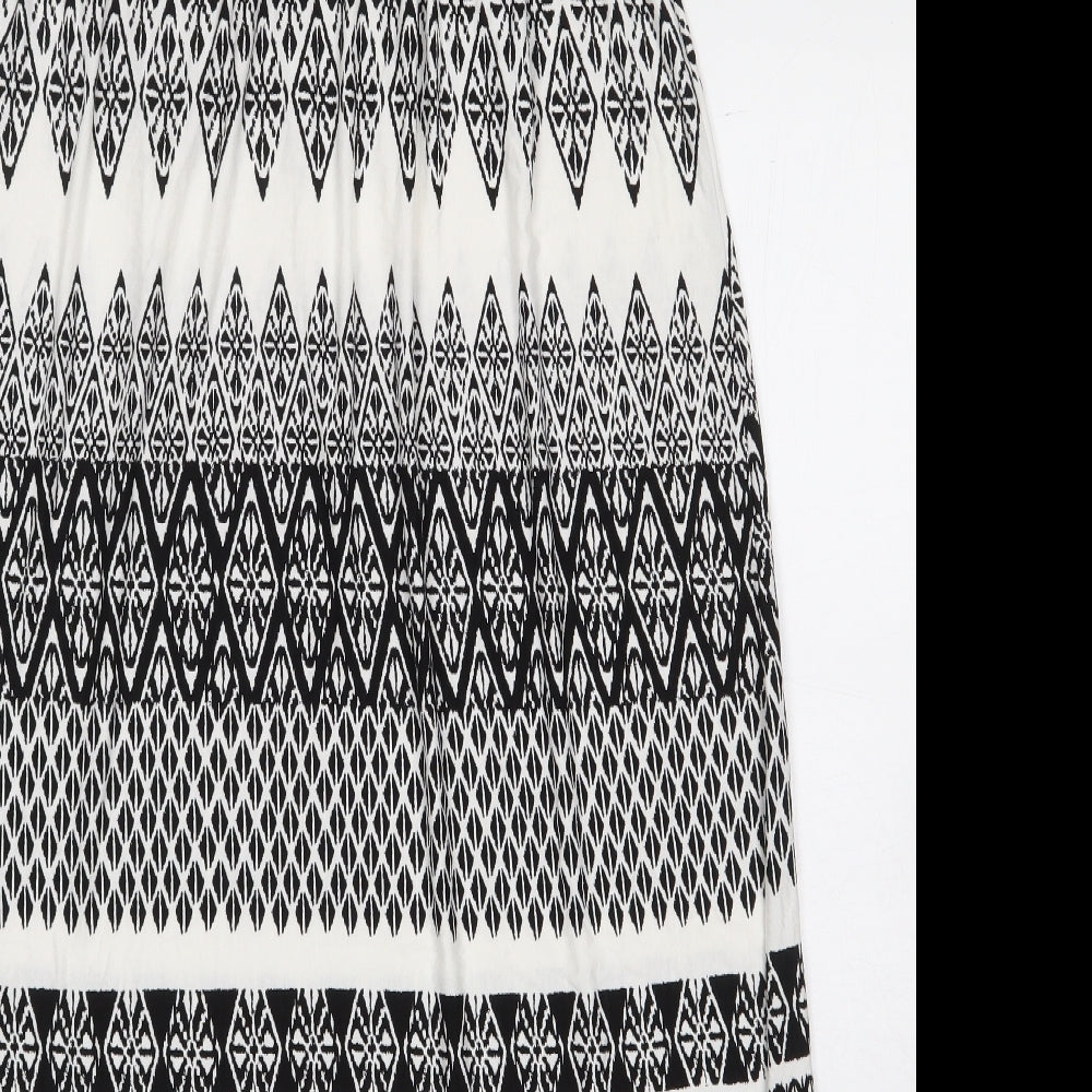 Atmosphere Womens Black Geometric Cotton Maxi Size 6 Off the Shoulder Pullover