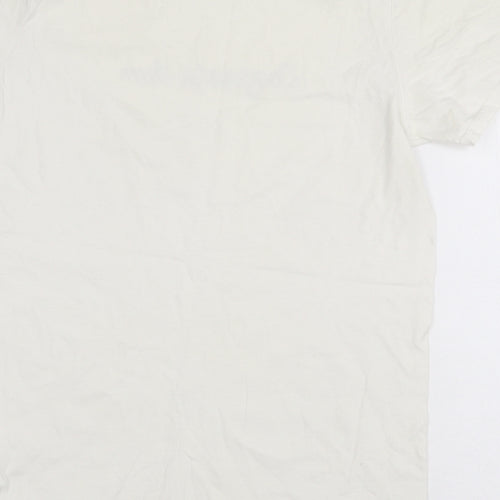 Preworn Womens White 100% Cotton Basic T-Shirt Size S Round Neck - Congrats Hun
