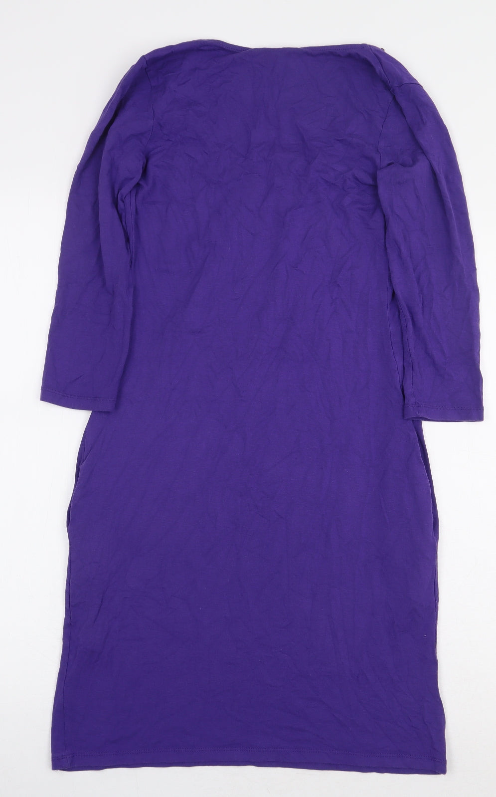 Wallis Womens Purple Viscose A-Line Size 8 V-Neck Pullover
